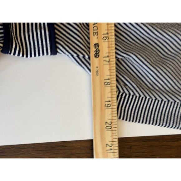 Monteau Navy & White Striped Peplum Top - XL, Short Sleeve NWT Preppy, Spring - Picture 15 of 15
